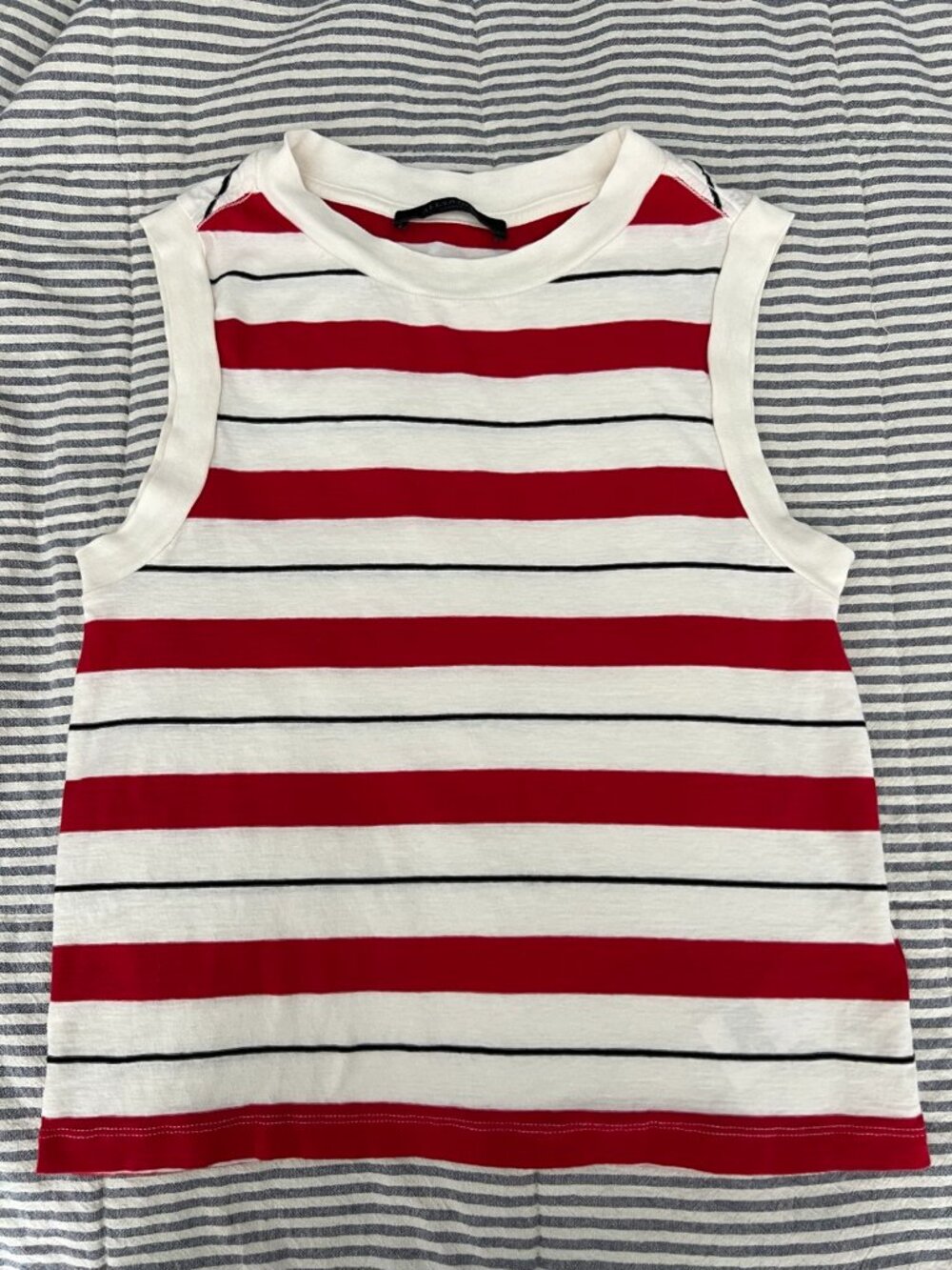 AllSaints Imogen Stripe Tank Red White Sleeveless Top 4th of July